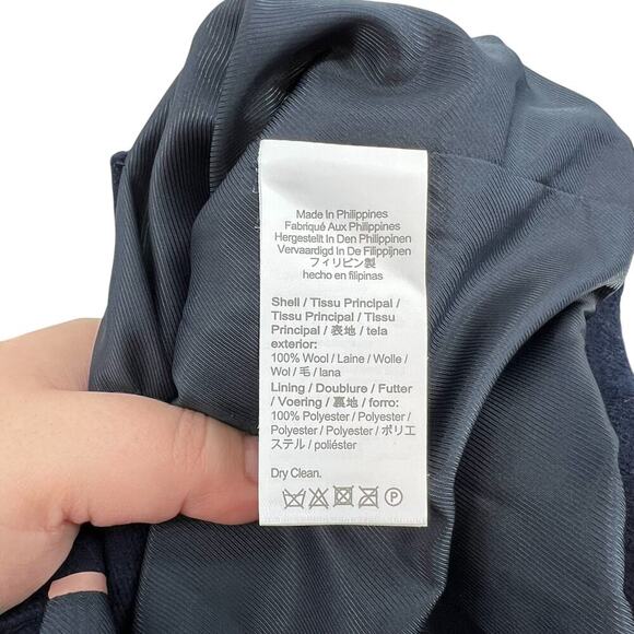 J. Crew Relaxed Lady Jacket in Double Serge Wool Navy Blue Size 2 - Picture 9 of 10